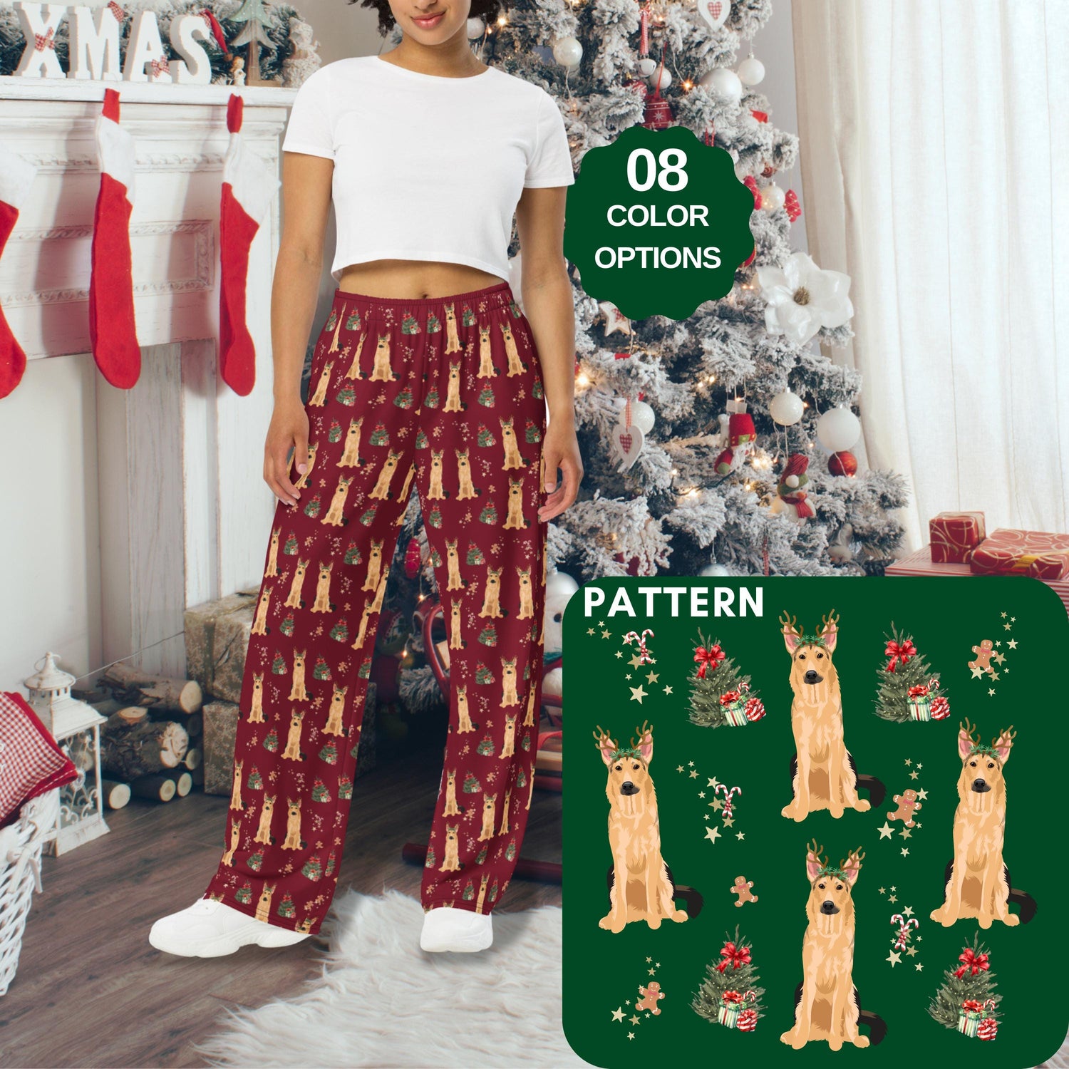 Christmas German Shepherd Pajama Pants