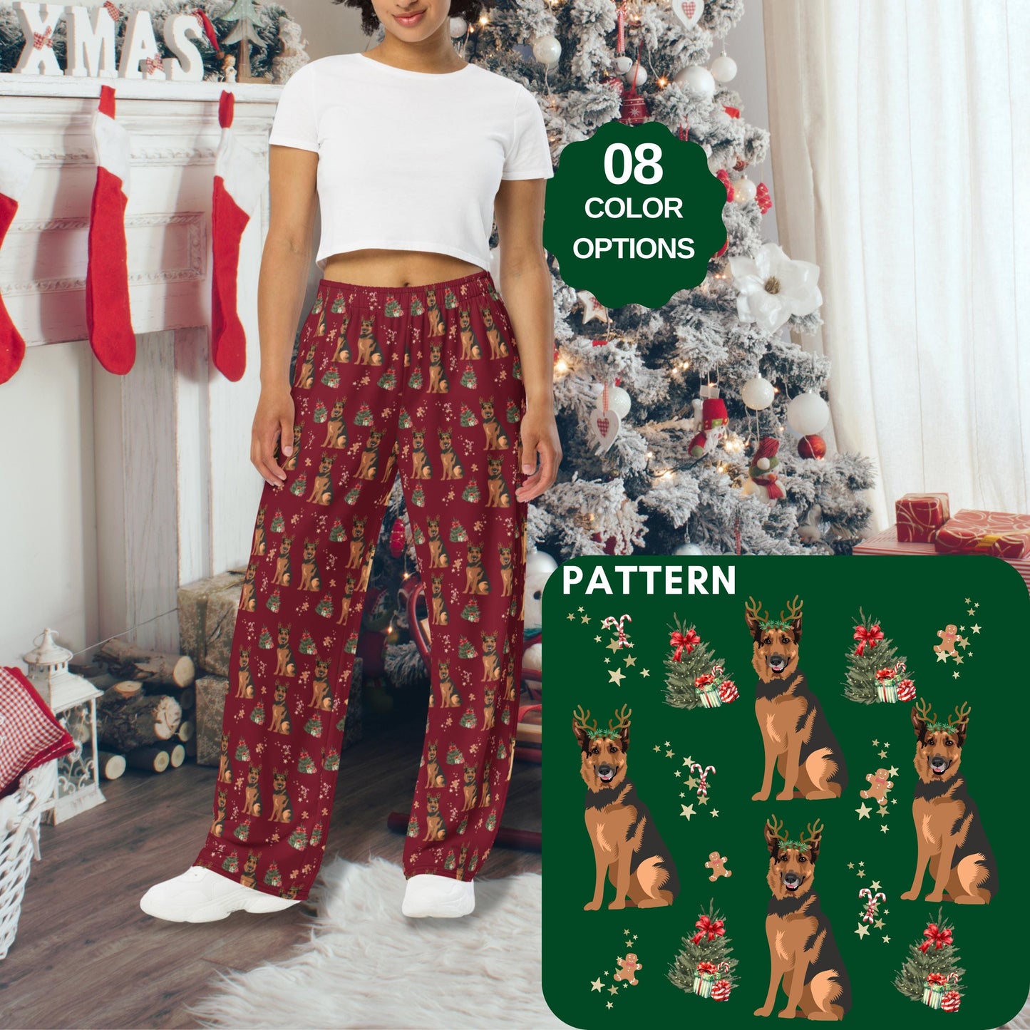 Christmas German Shepherd Pajama Pants