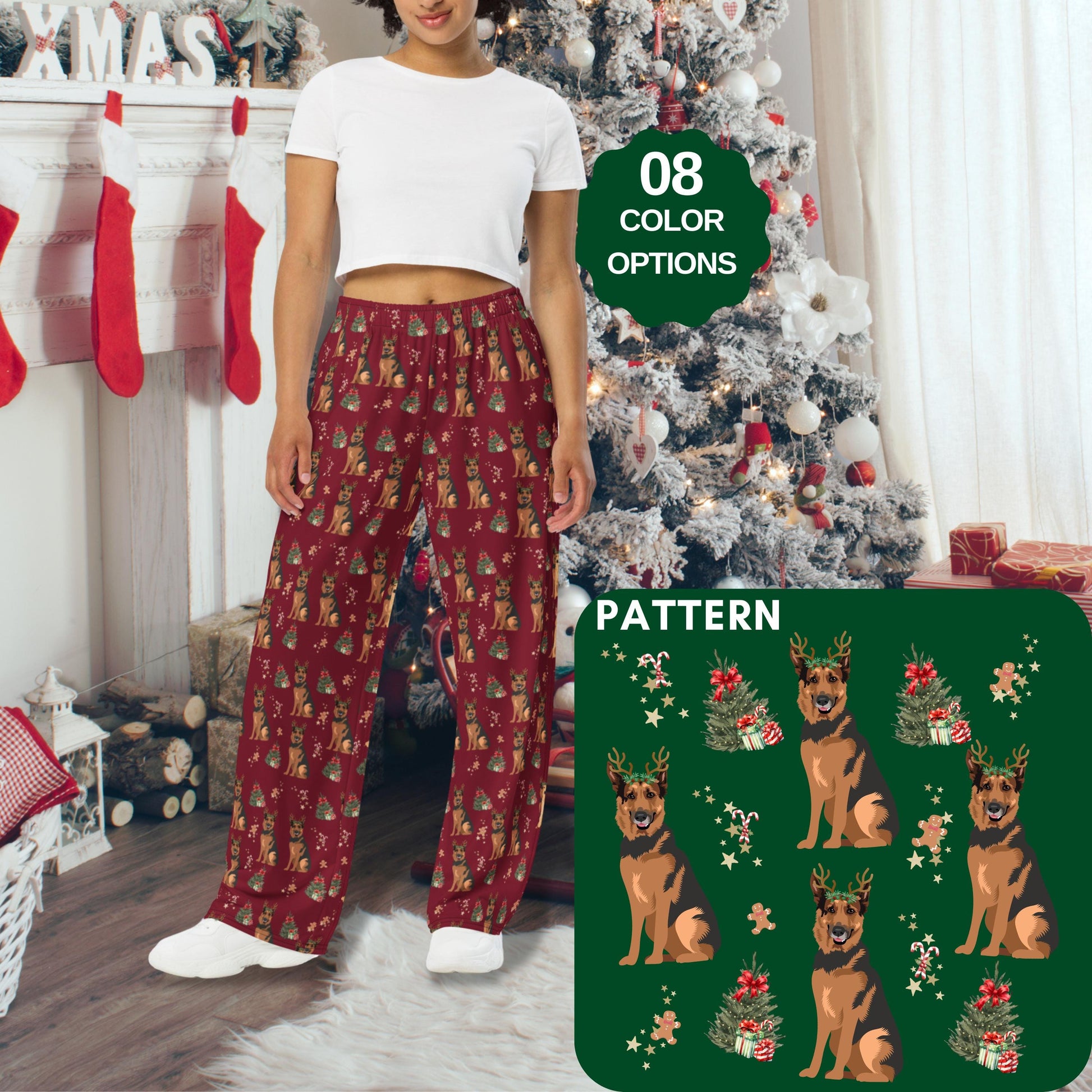 Christmas German Shepherd Pajama Pants