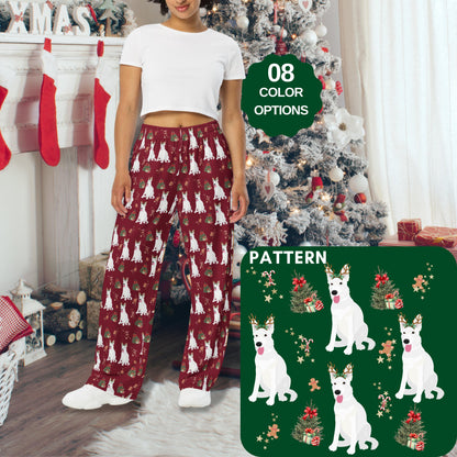 Christmas White German Shepherd Pajama Pants