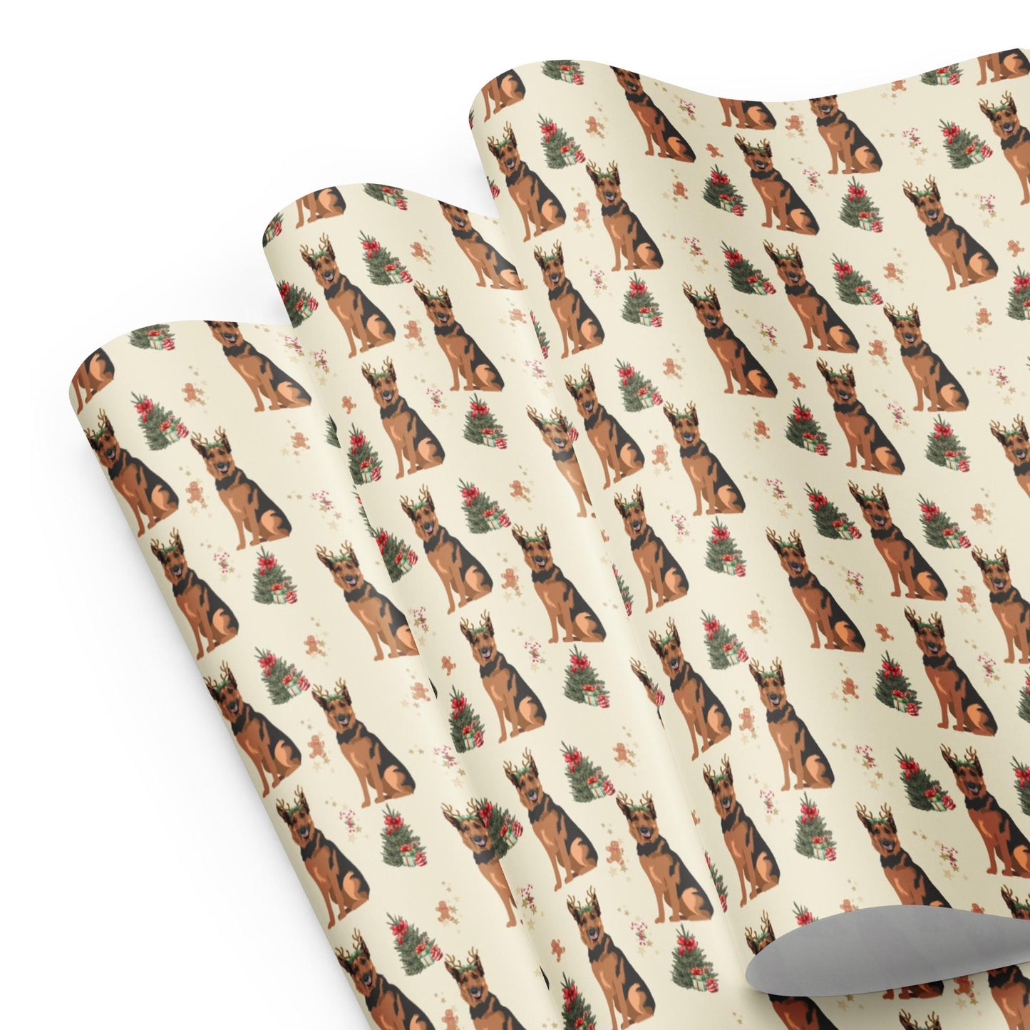 Christmas German Shepherd Wrapping Paper