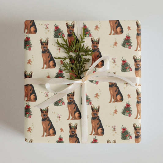 Christmas German Shepherd Wrapping Paper
