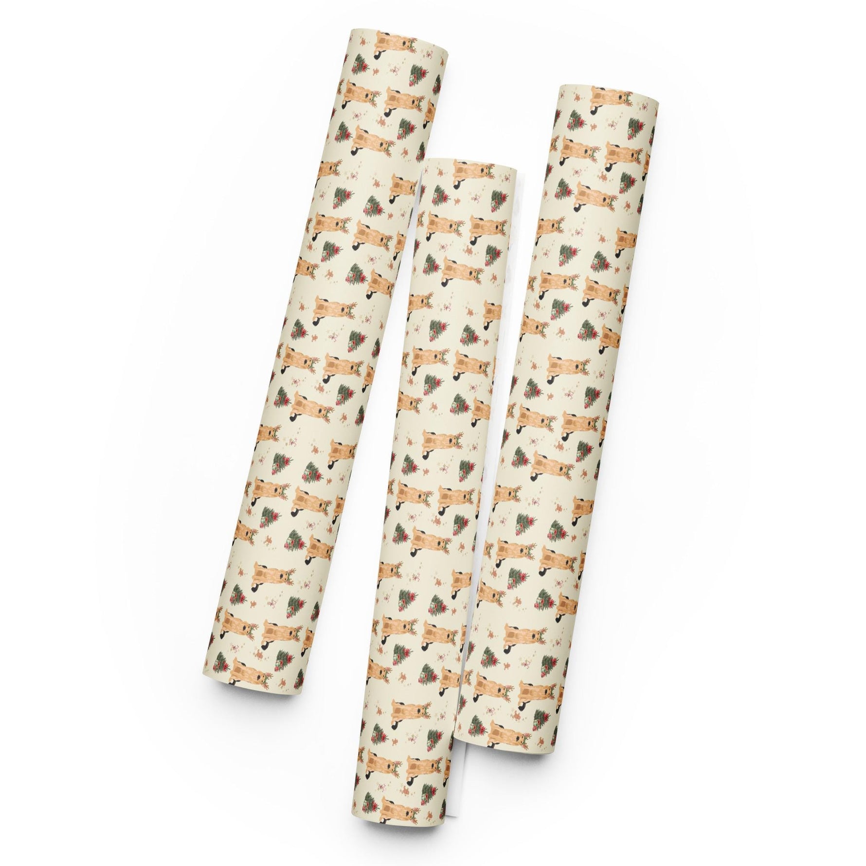 Christmas German Shepherd Wrapping Paper Sheets