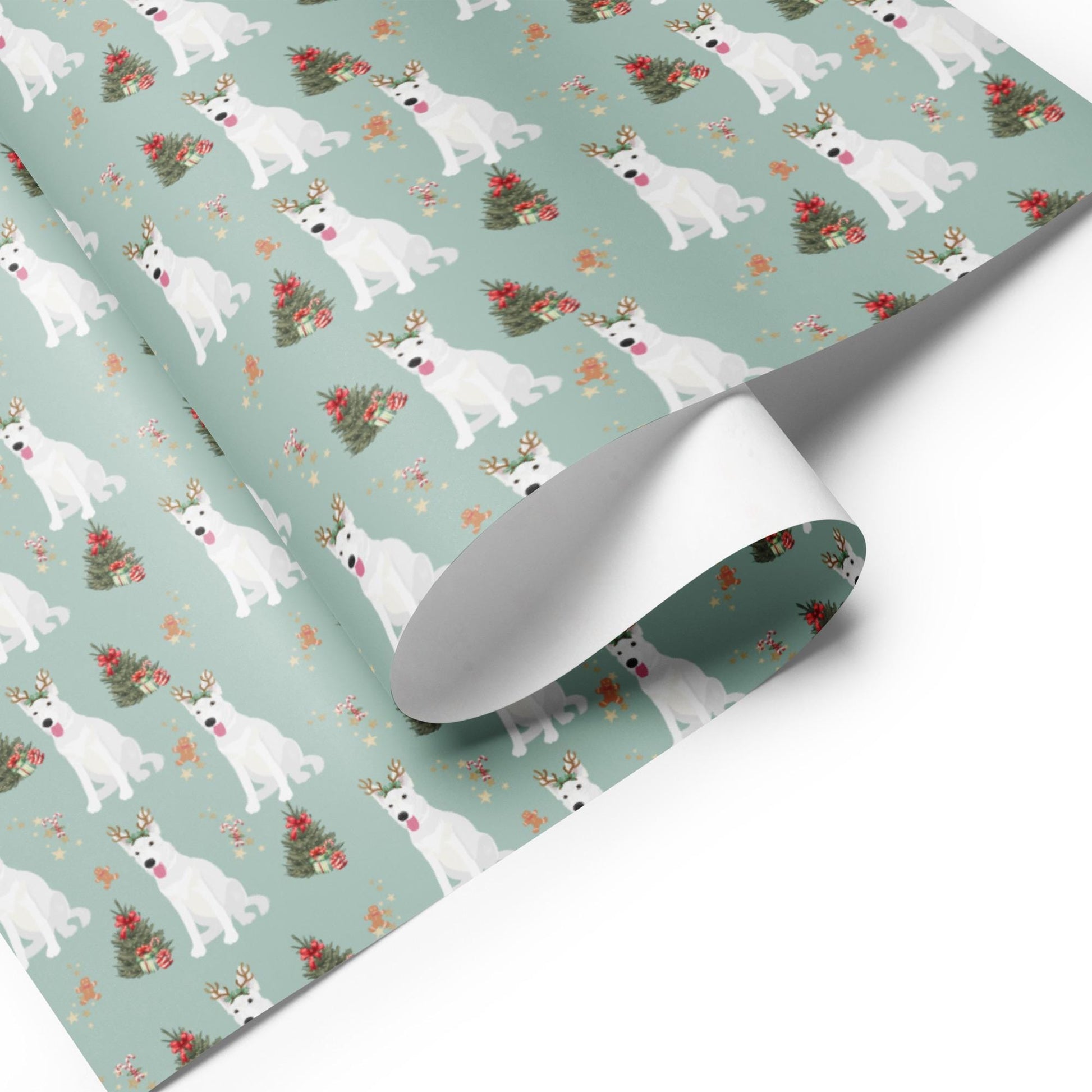 Christmas White German Shepherd Wrapping Paper