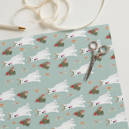 Christmas White German Shepherd Wrapping Paper