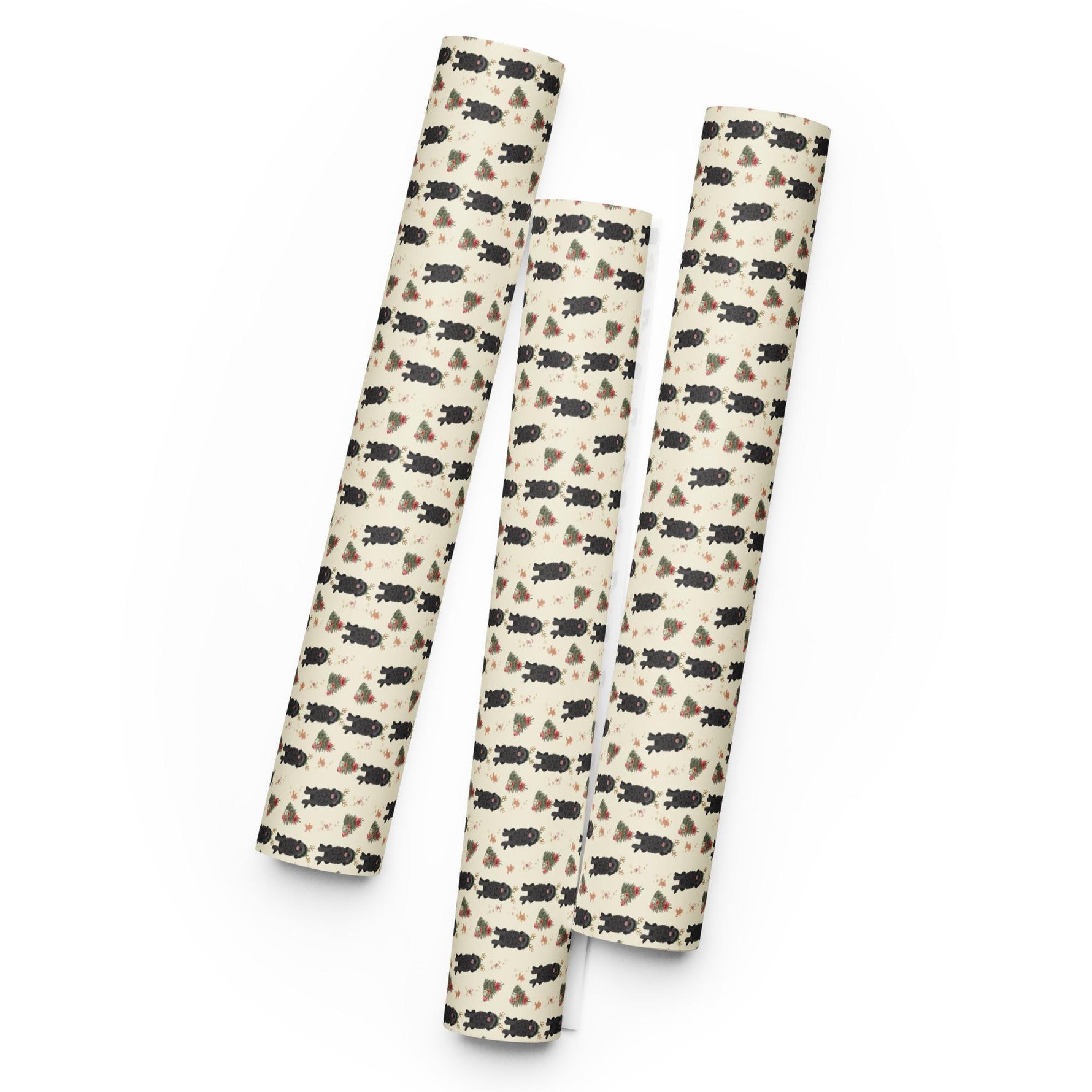 Christmas Black Goldendoodle Wrapping Paper Sheets