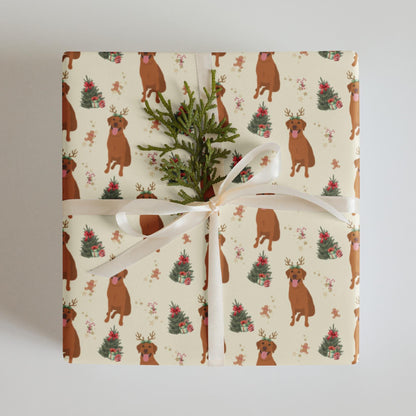 Christmas Red Fox Labrador Wrapping Paper