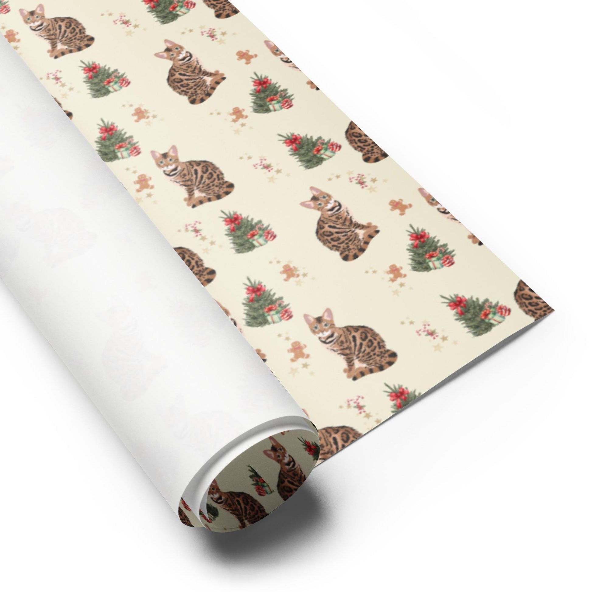 Christmas Bengal Cat Wrapping Paper