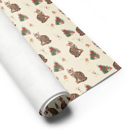 Christmas Bengal Cat Wrapping Paper