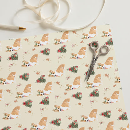 Christmas Fawn Corgi Wrapping Paper