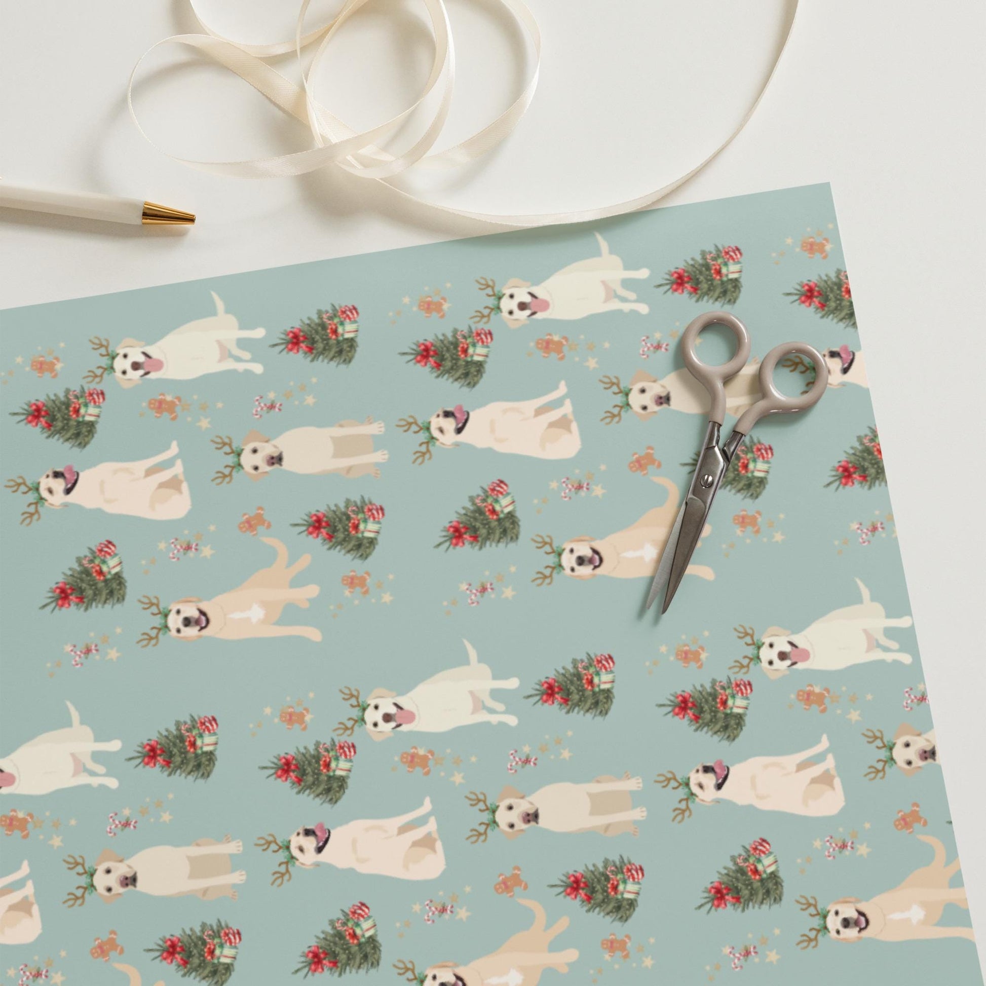 Yellow Labrador Christmas Wrapping Paper