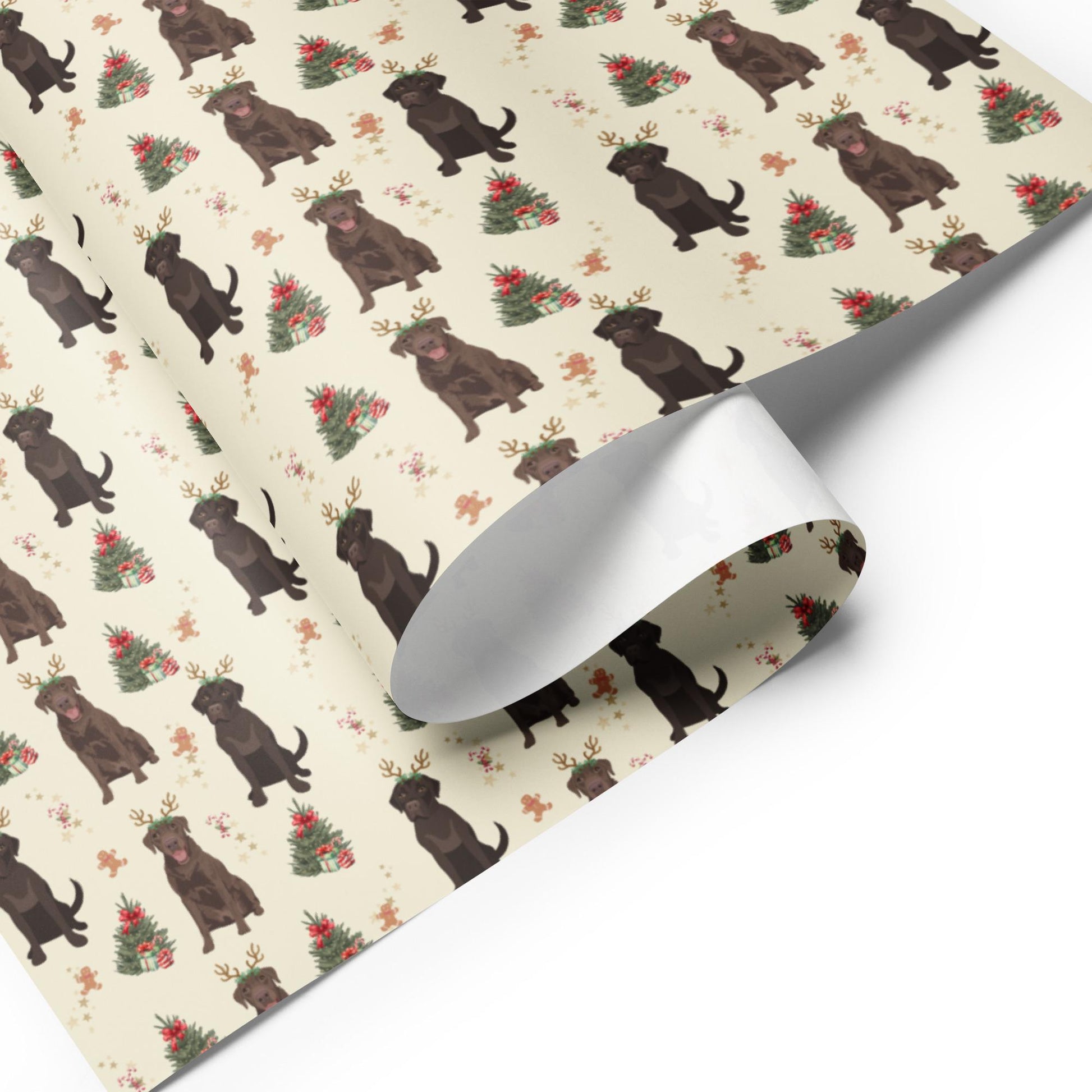 Chocolate Labrador Christmas Wrapping Paper