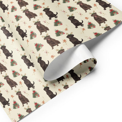 Chocolate Labrador Christmas Wrapping Paper