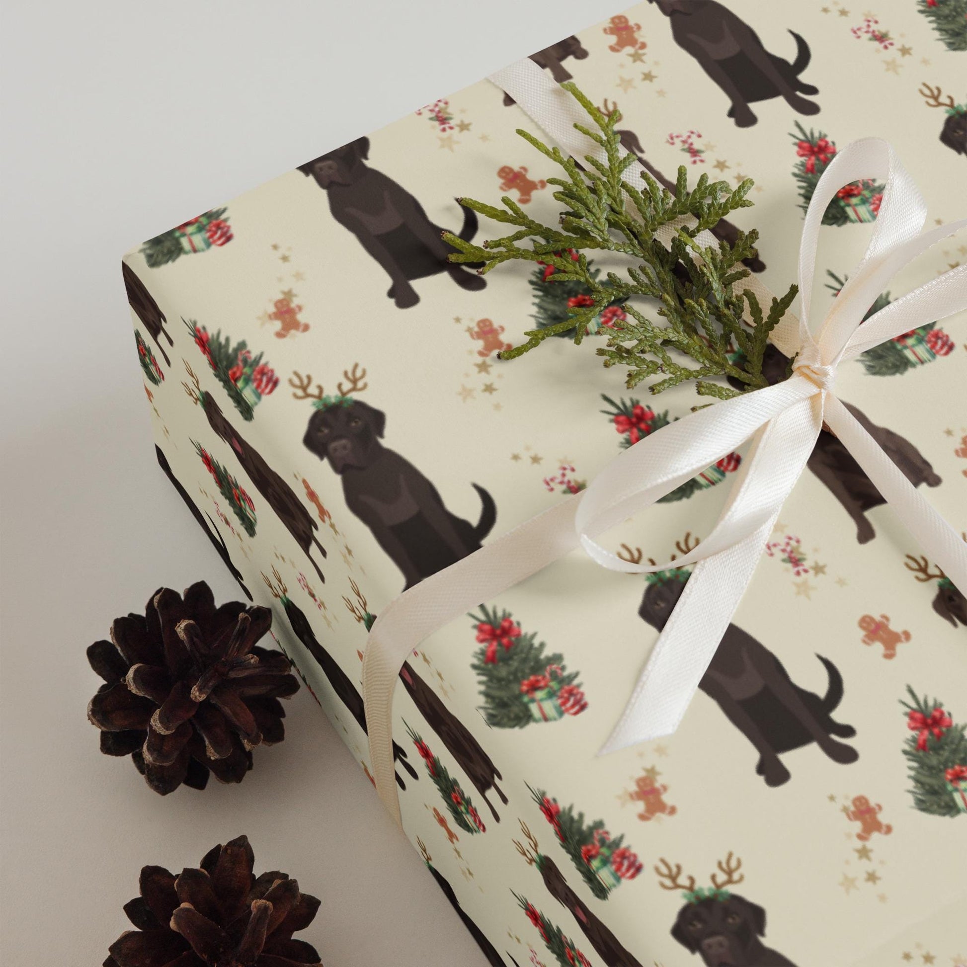 Chocolate Labrador Christmas Wrapping Paper