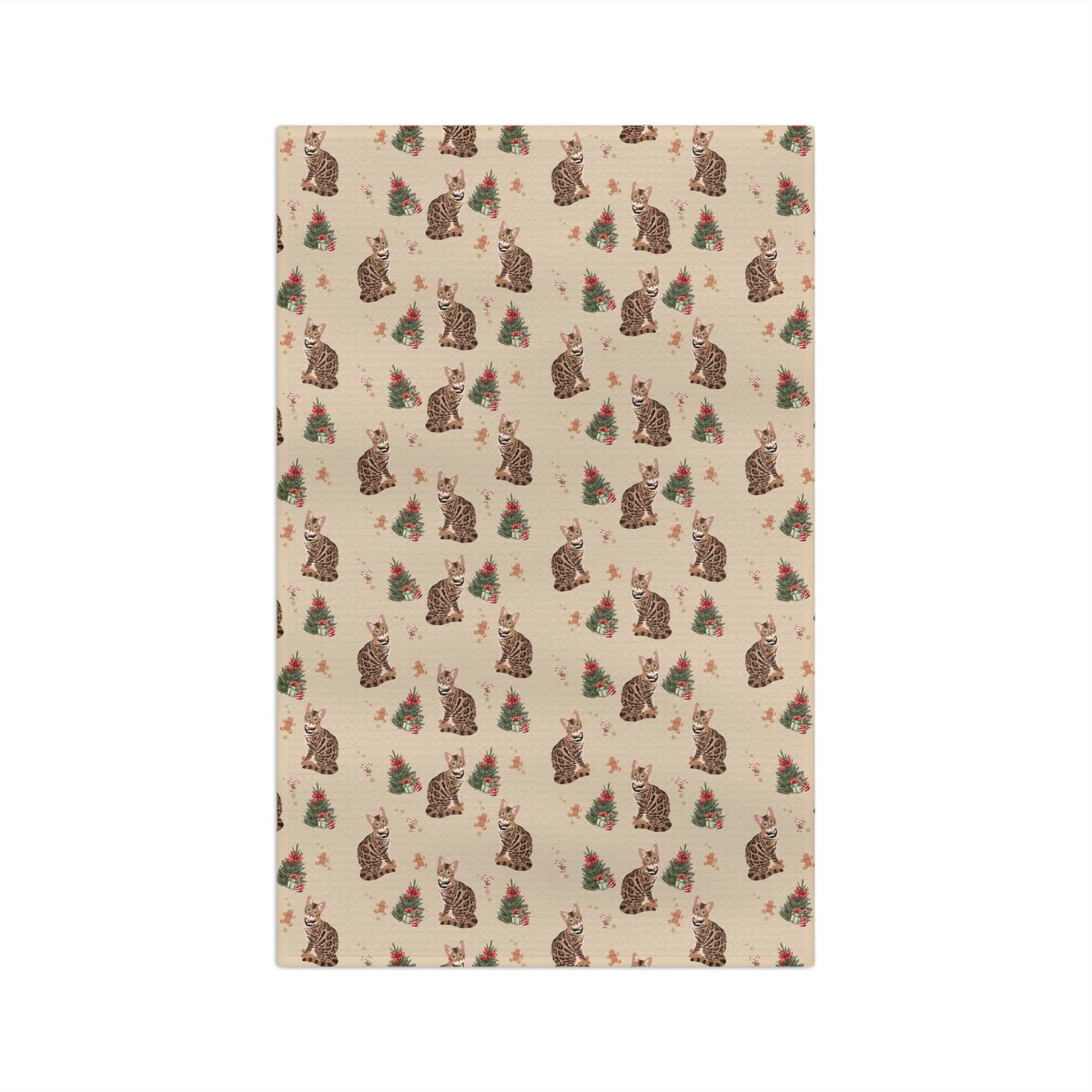 Bengal Cat Christmas Kitchen Towel