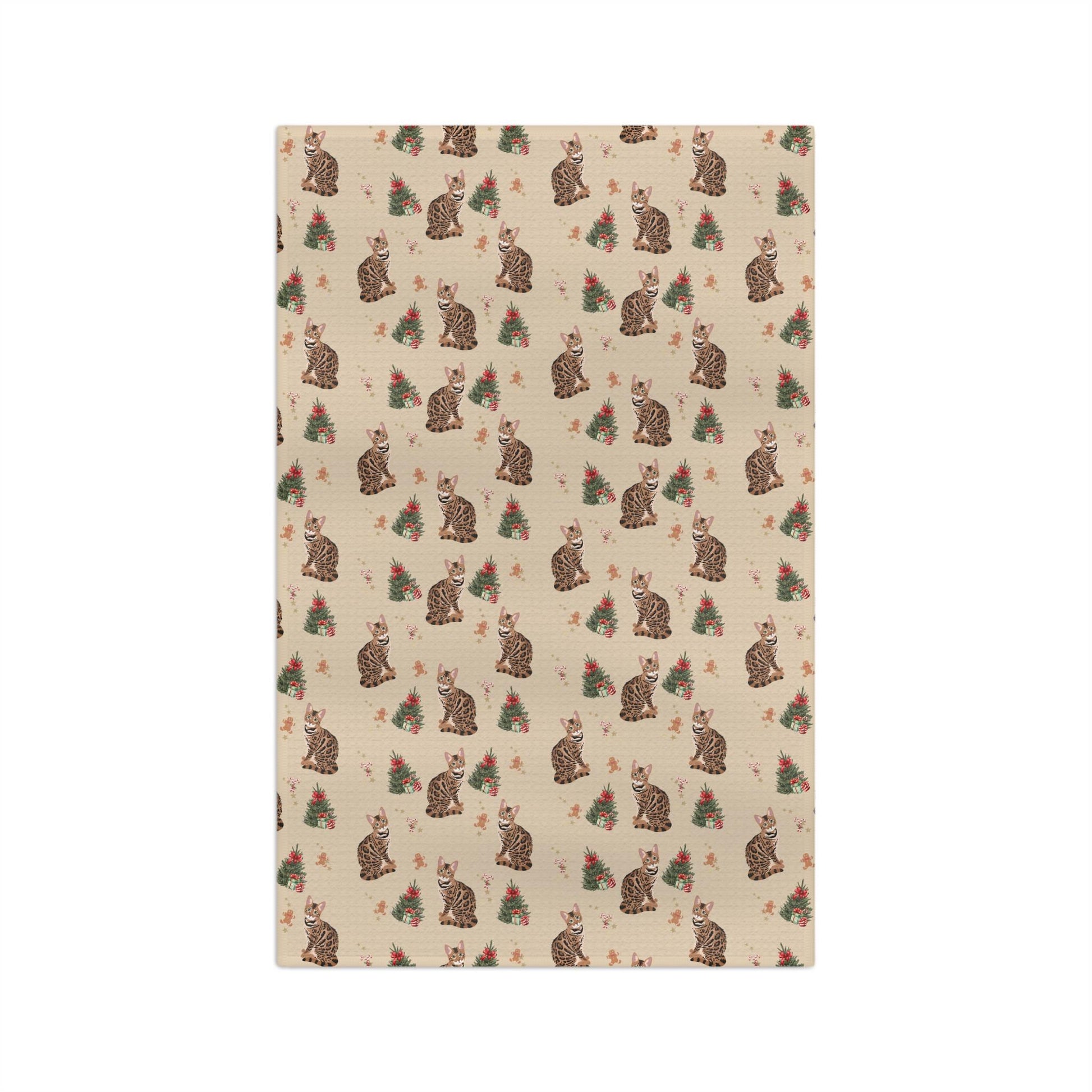 Bengal Cat Christmas Kitchen Towel
