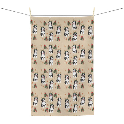 Bernedoodle Christmas Kitchen Towel