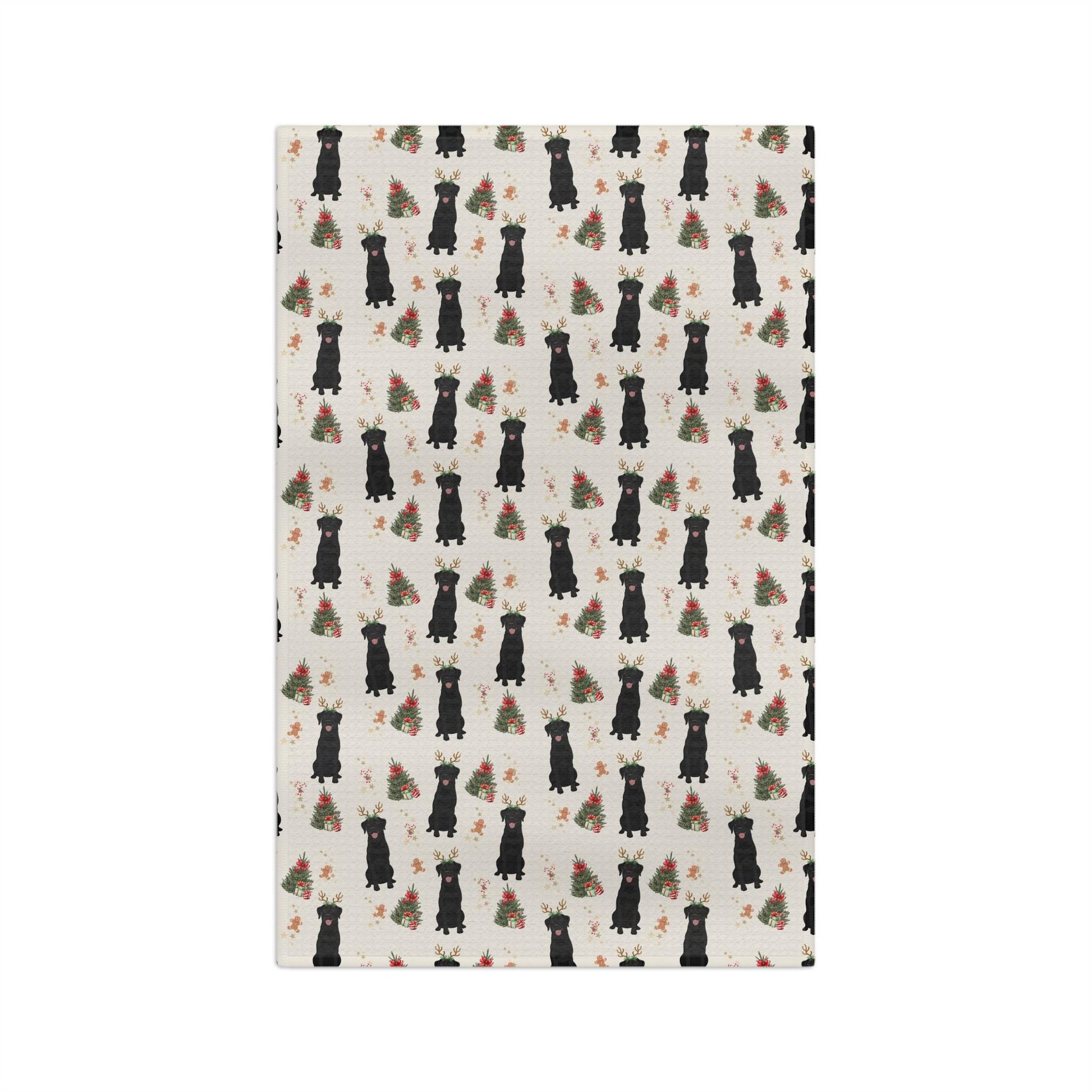 Black Labrador Christmas Kitchen Towel