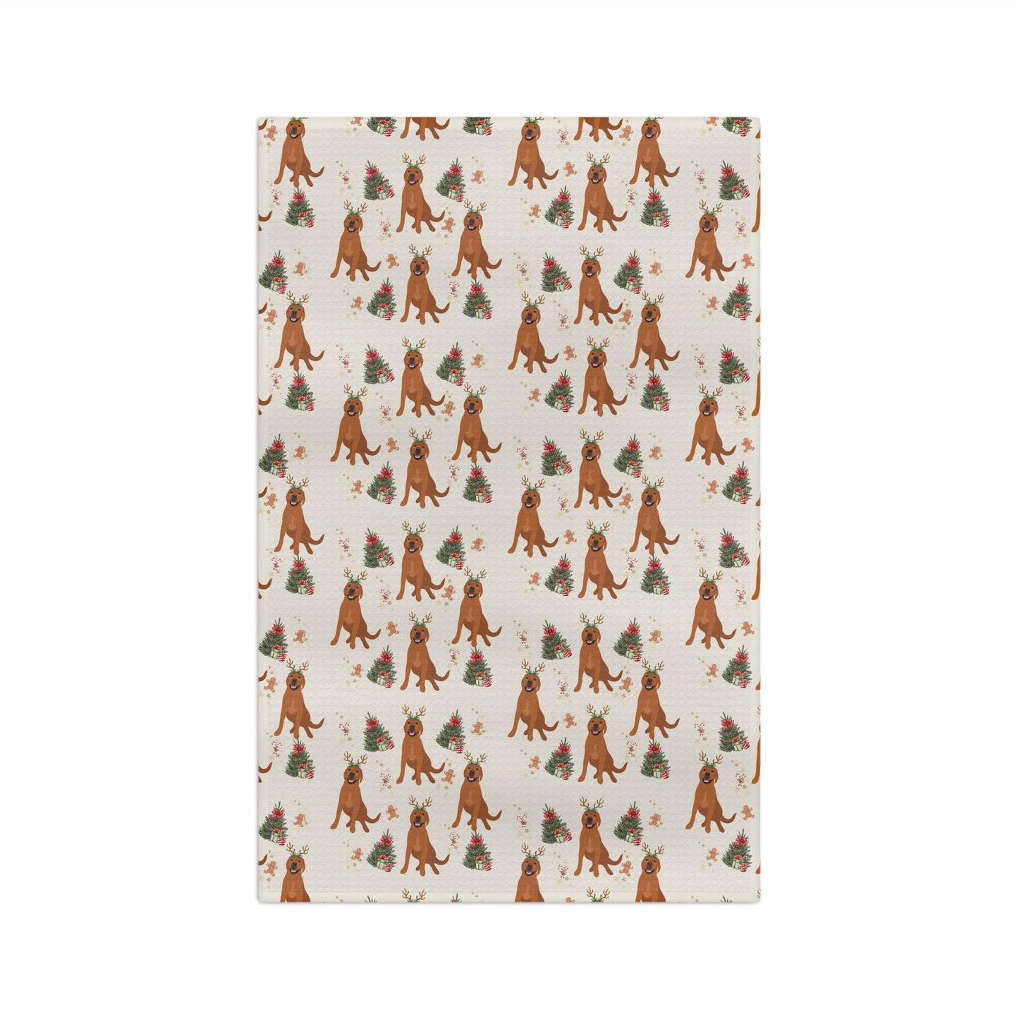 Red Fox Labrador Christmas Kitchen Towel