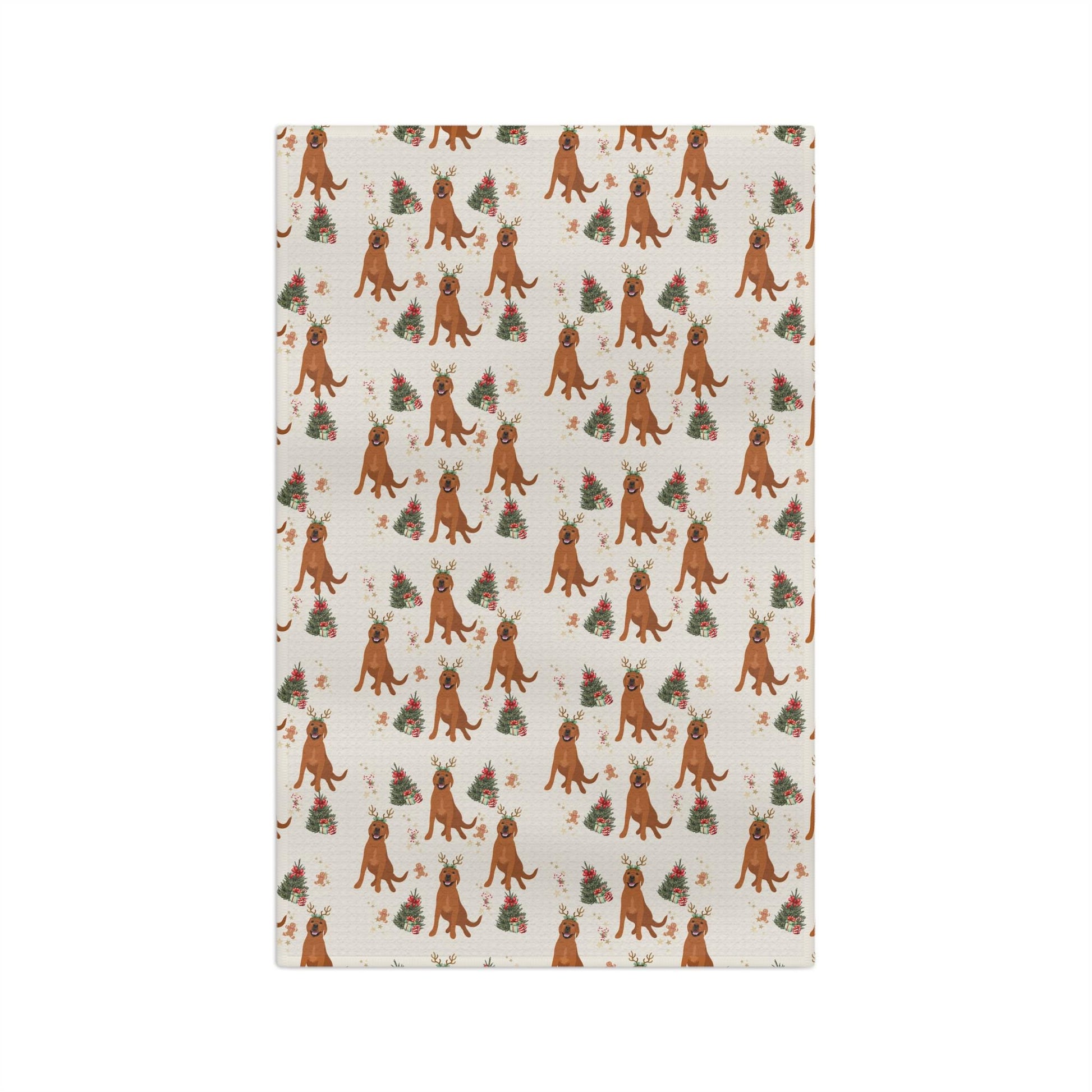 Red Fox Labrador Christmas Kitchen Towel