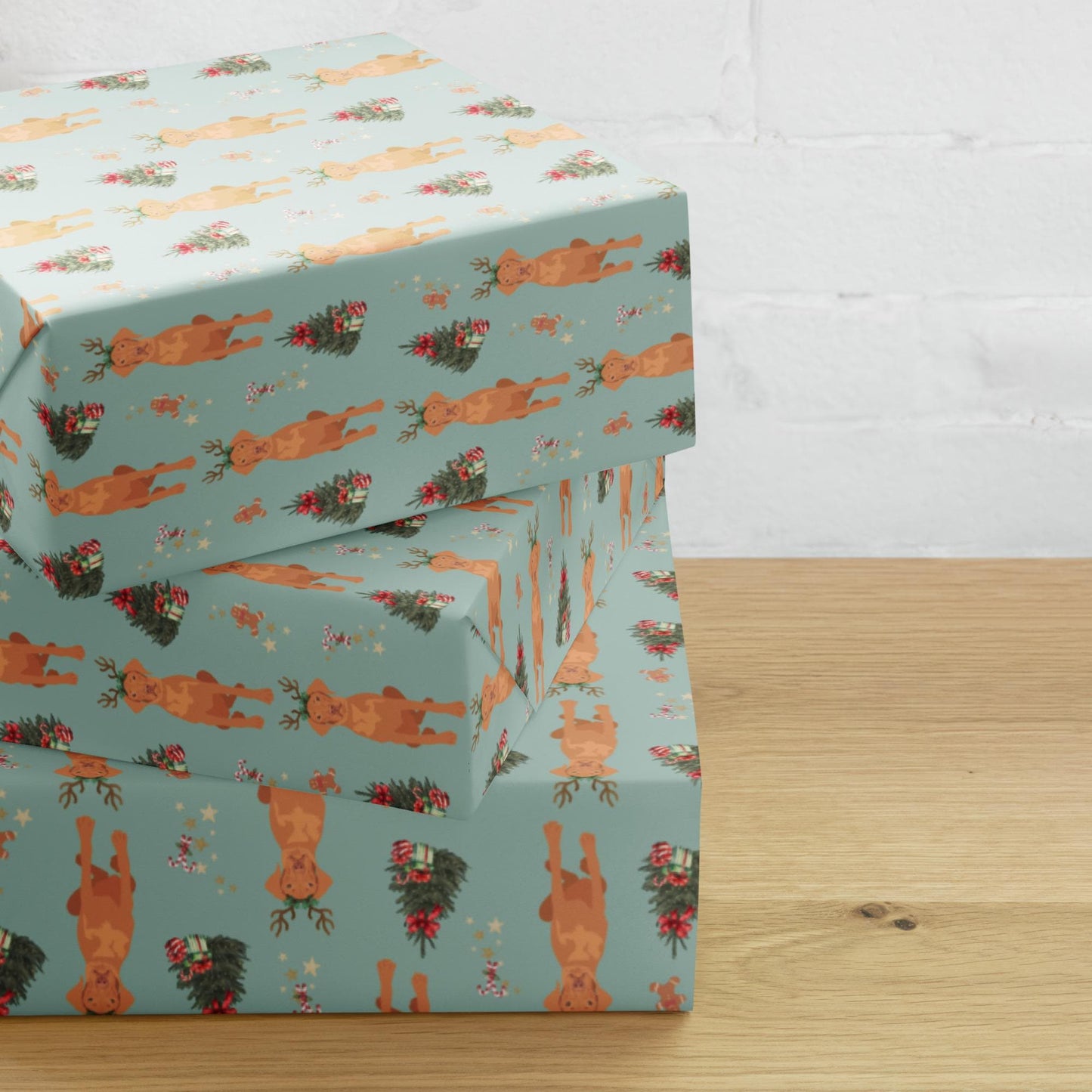 Christmas Vizsla Wrapping Paper:Set of 3 | Hungarian Viszla Gift