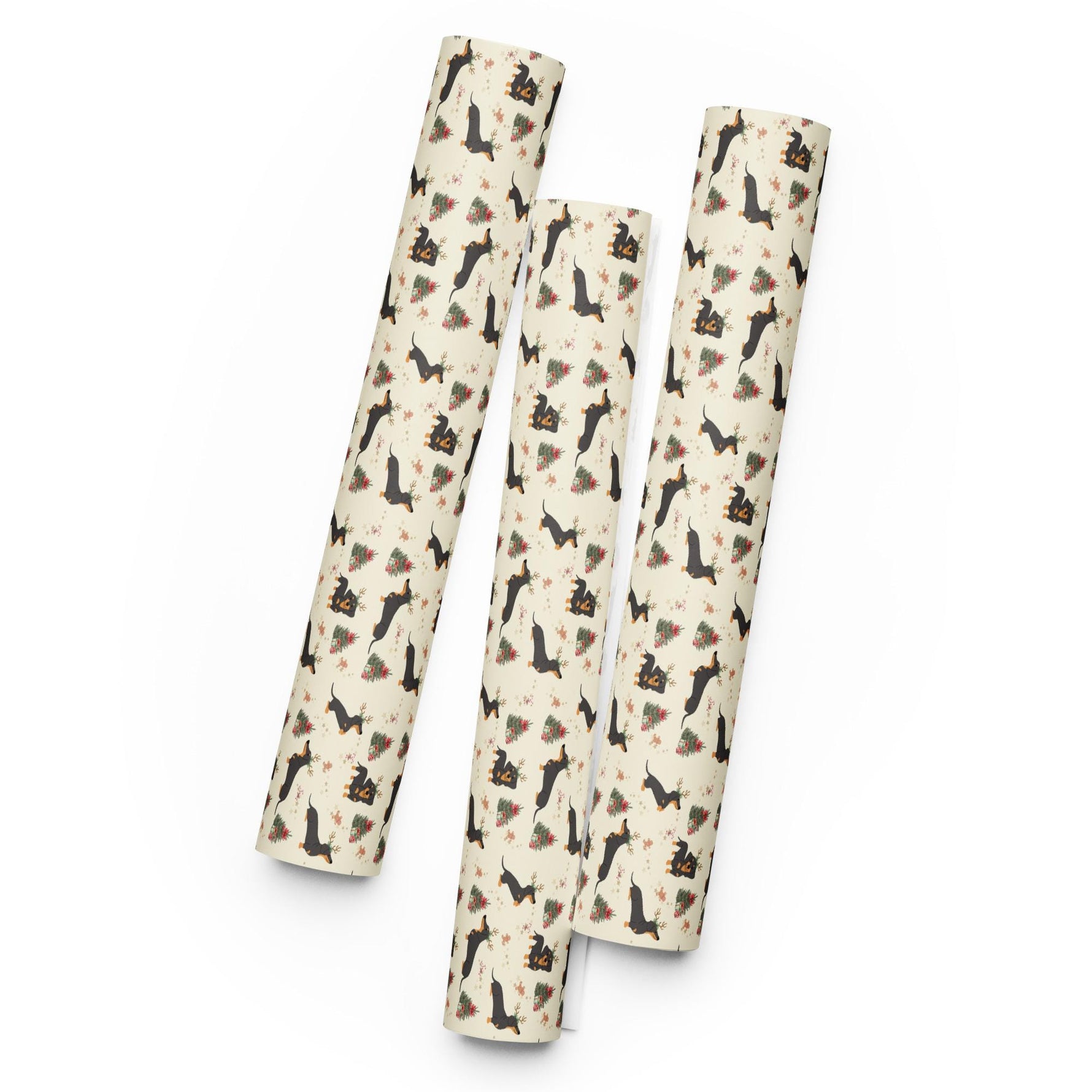 Christmas Dachshund Wrapping Paper Sheets