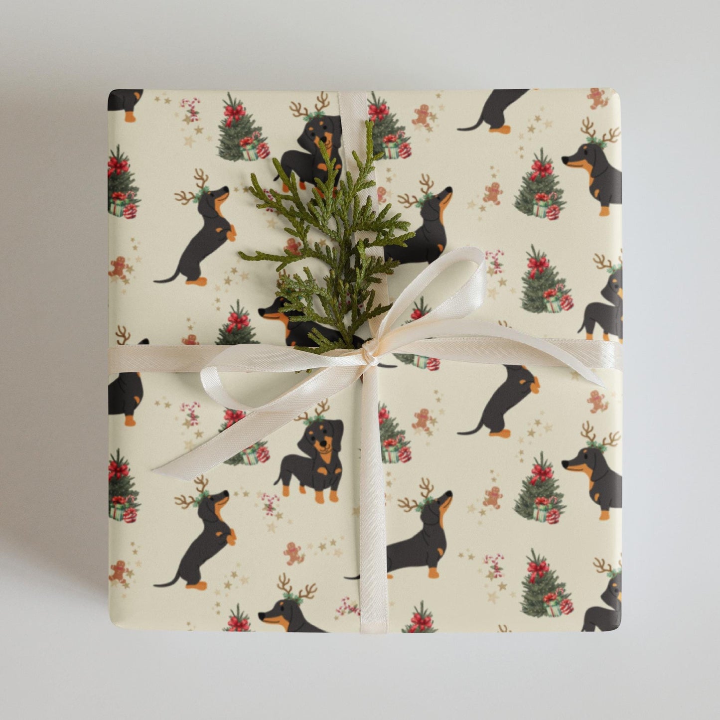 Christmas Dachshund Wrapping Paper Sheets