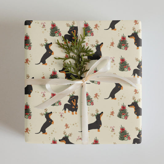 Christmas Dachshund Wrapping Paper Sheets