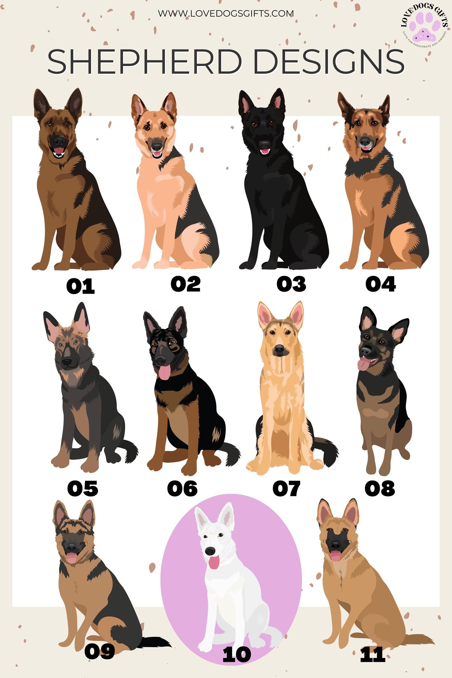 german shepherd chart