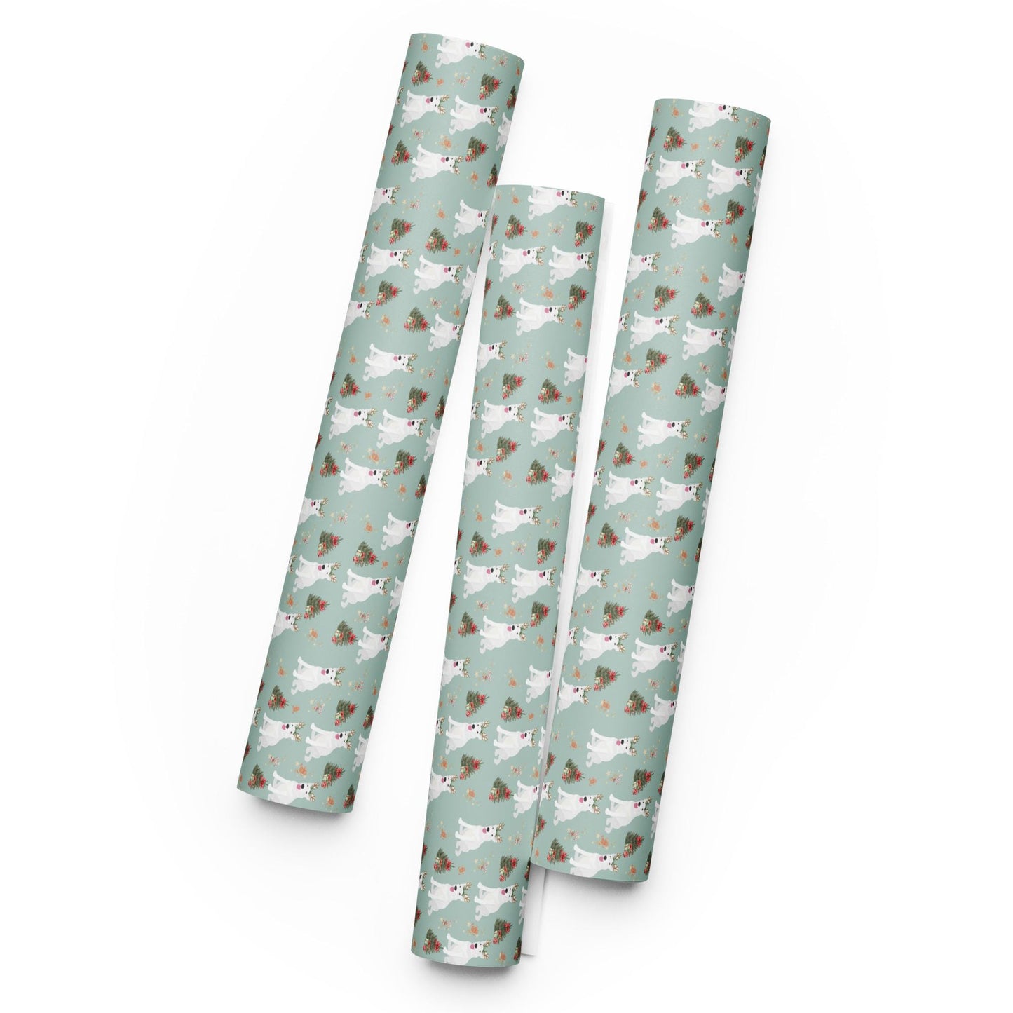Christmas White German Shepherd Wrapping Paper
