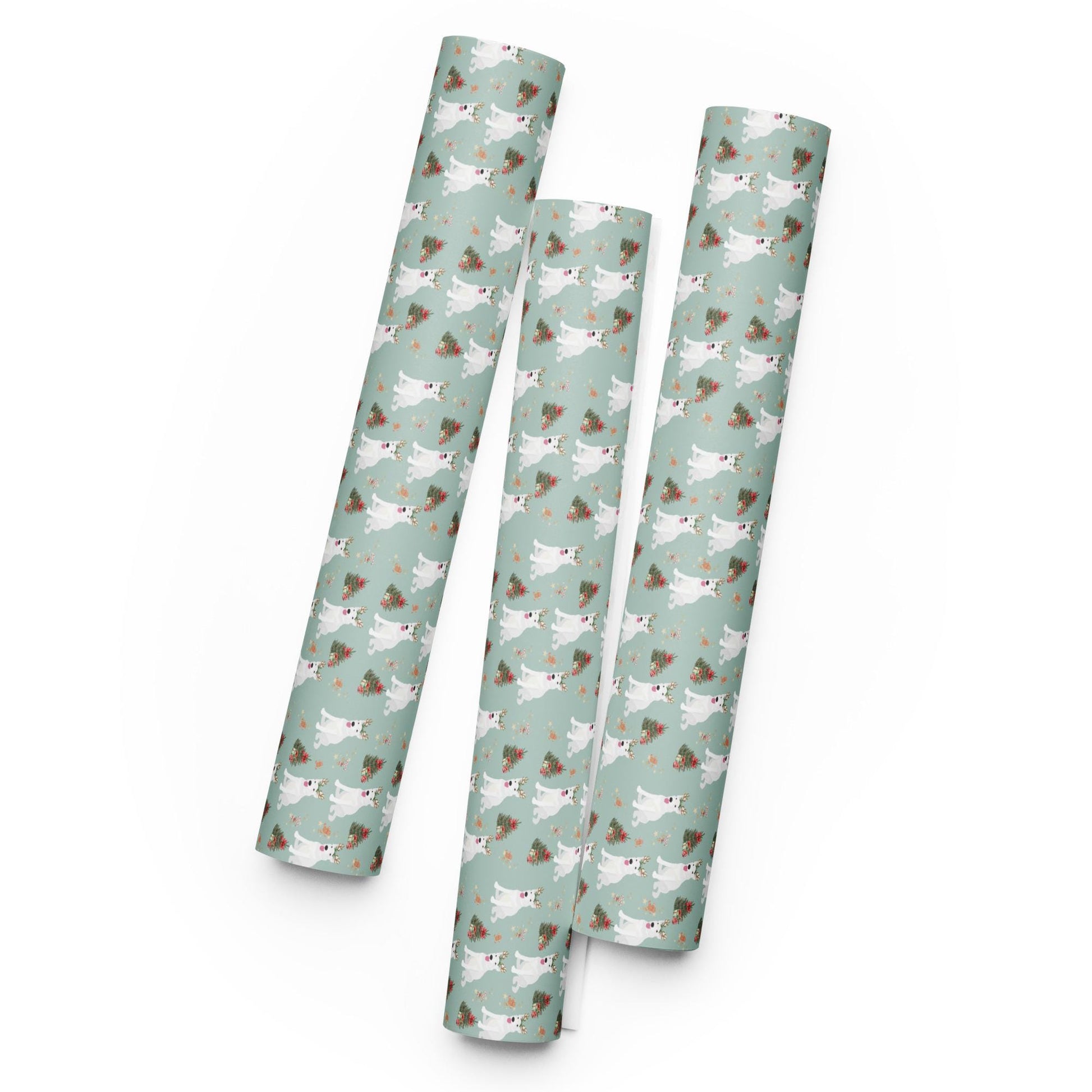 Christmas White German Shepherd Wrapping Paper