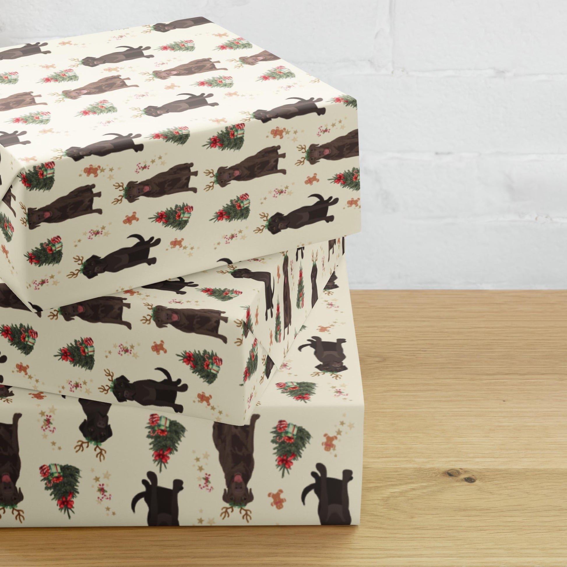 Chocolate Labrador Christmas Wrapping Paper