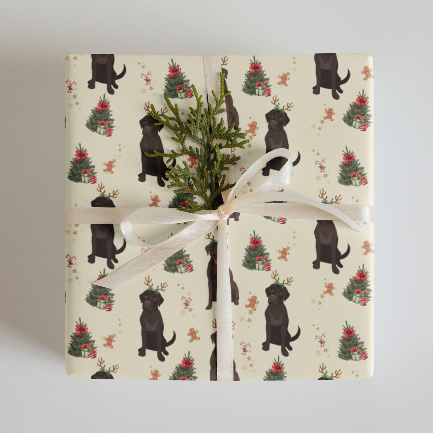 Chocolate Labrador Christmas Wrapping Paper