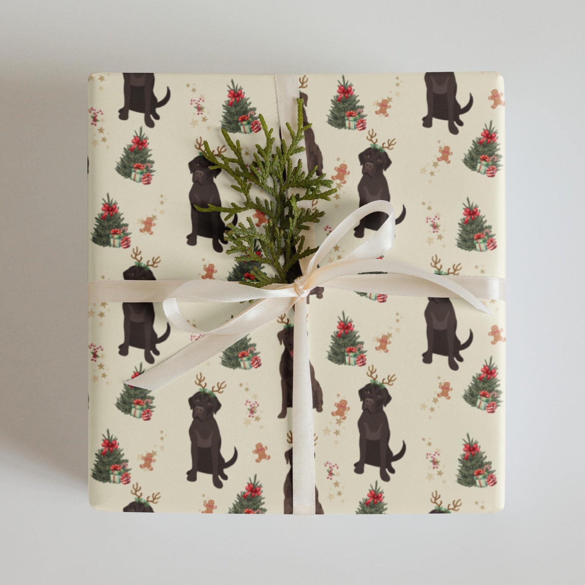 Chocolate Labrador Christmas Wrapping Paper