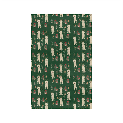 Cream Goldendoodle Christmas Kitchen Towel
