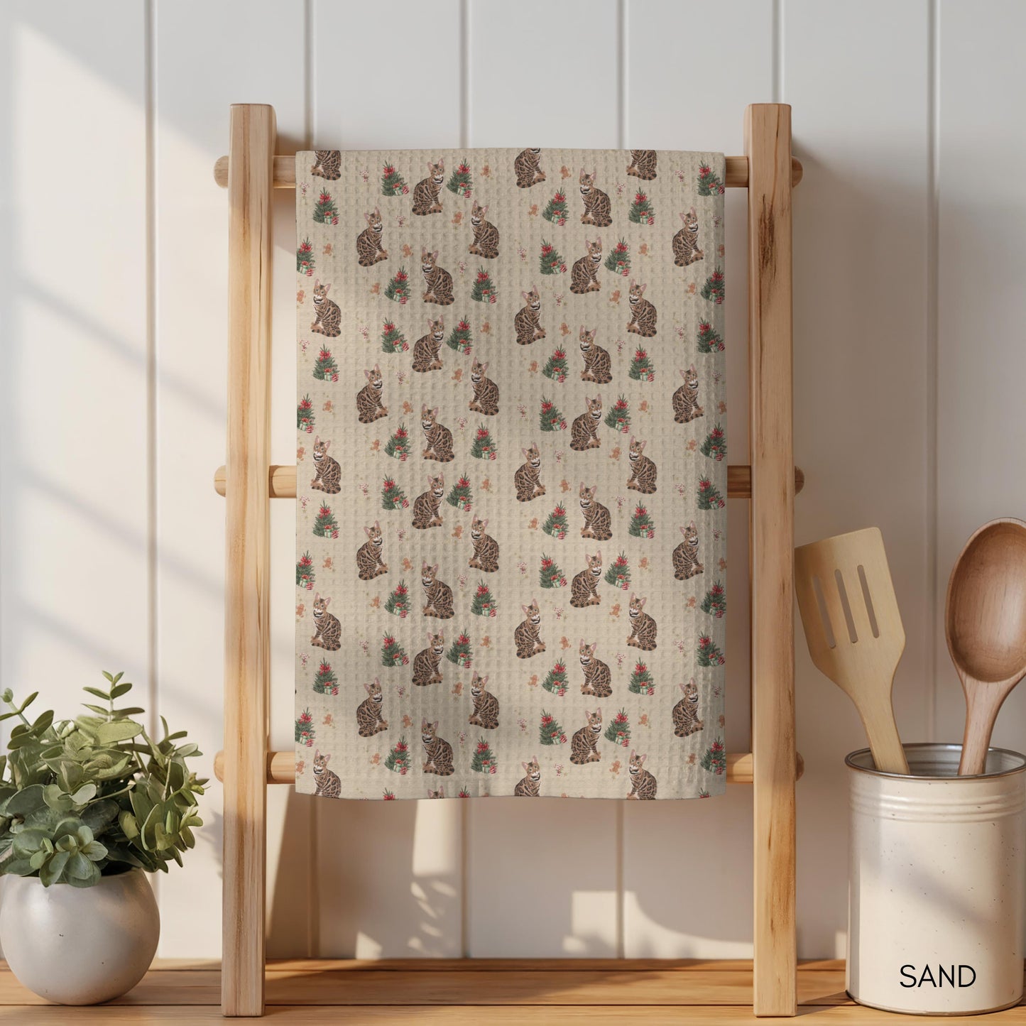 Bengal Cat Christmas Kitchen Towel