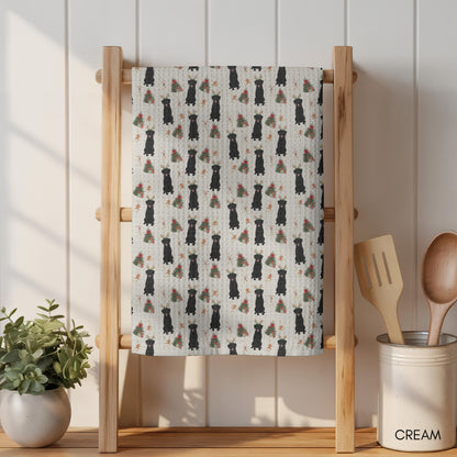 Black Labrador Christmas Kitchen Towel