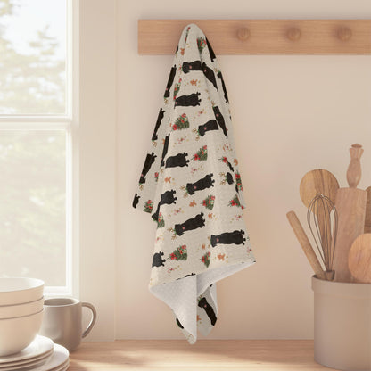 Black Labrador Christmas Kitchen Towel