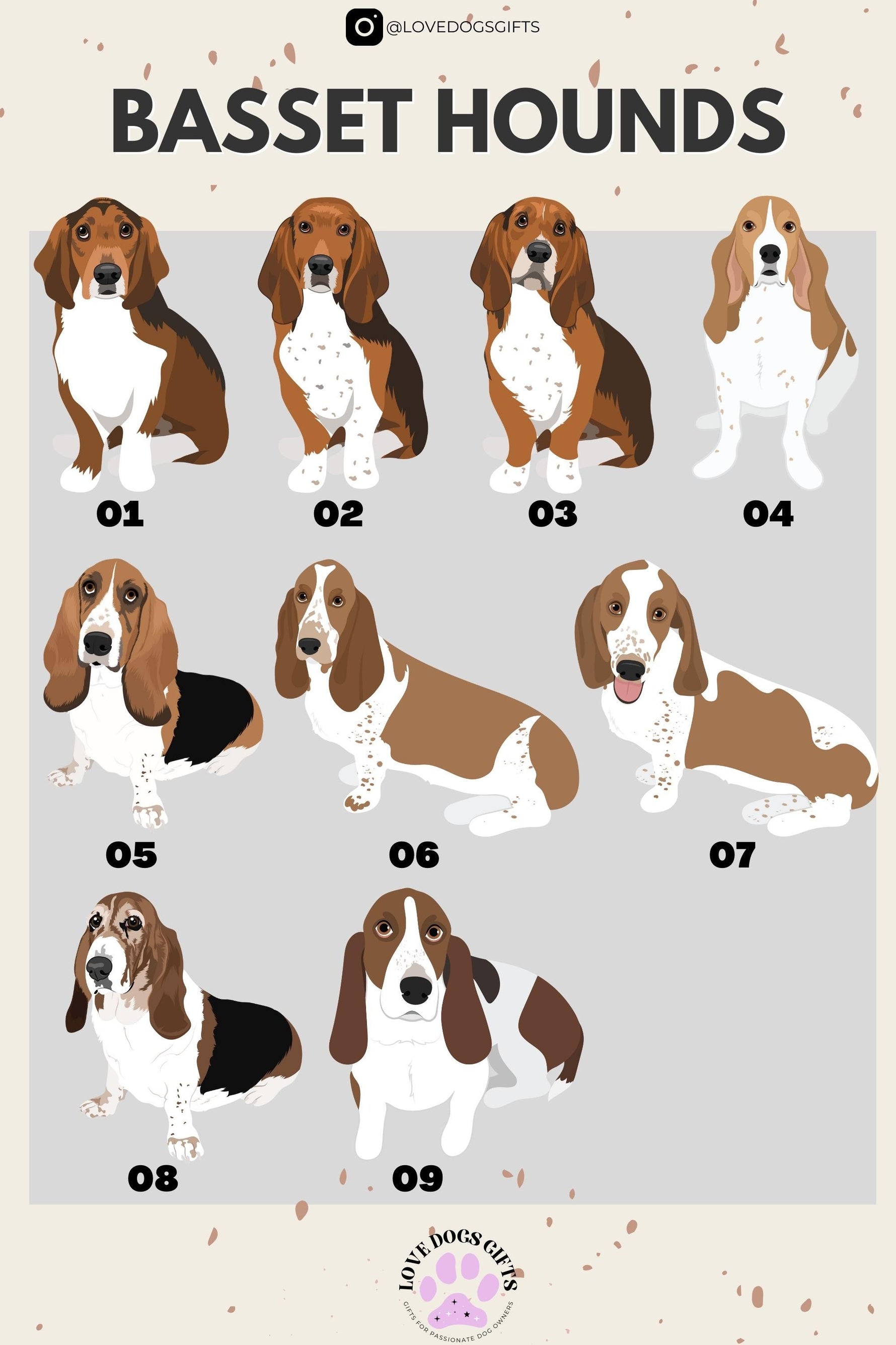 Basset Hound Sweatshirt | 9 Dog Options | Basset Mom Shirt