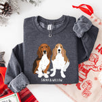 Basset Hound Sweatshirt in color dark heather