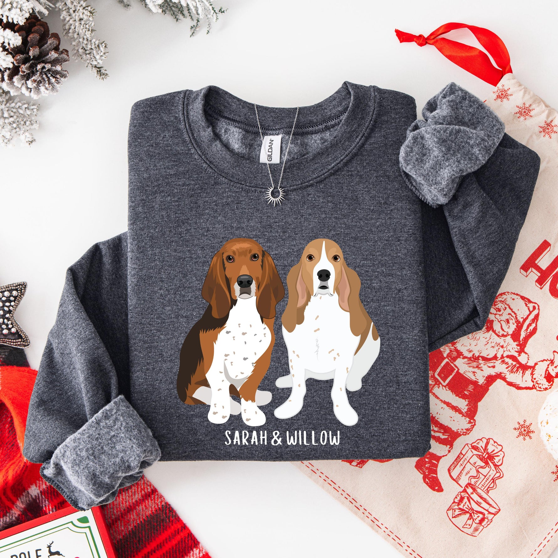 Basset Hound Sweatshirt in color dark heather