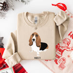 Basset Hound Sweatshirt in color sand