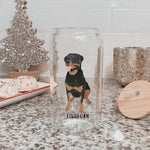 Rottweiler Glass, Iced Coffee Glass, Rottie Dad Beer Glass, Rottweiler Gifts, Rottweiler Lover Gifts, Rottweiler Mug, Rottie Mom Mug