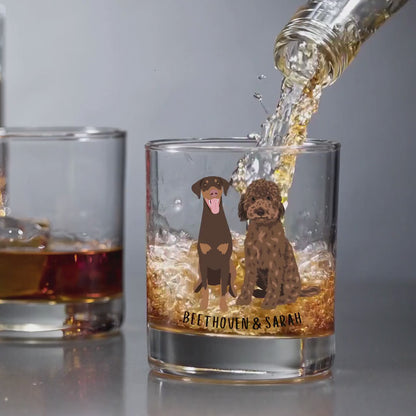 Mix & Match Dog Breed Whiskey Glass for Husband Christmas Gift, labrador bourbon glass, golden retriever, doberman, german shepherd, doodle