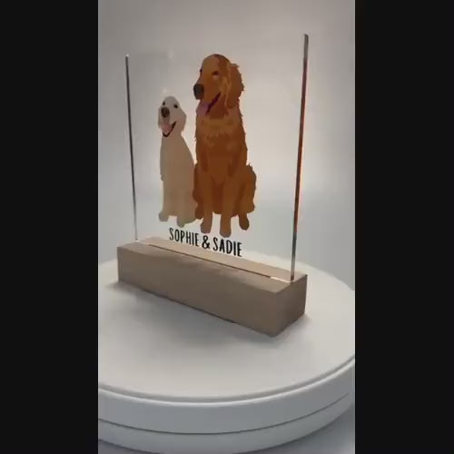 Golden retriever sign led, led base, golden retriever gifts, retriever mom, retriever dad, Christmas retriever gift, dog owner bedroom decor
